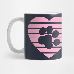 Cat Paw Heart Valentine - Light Pink Mug